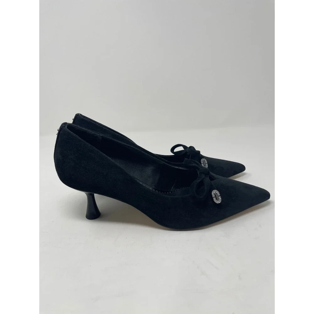 Circus‎ by Sam Edelman Kitten Heels Womens 6.5 Black Excellent Rhinestone Bow